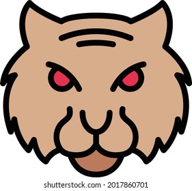 lion vector line colour icon