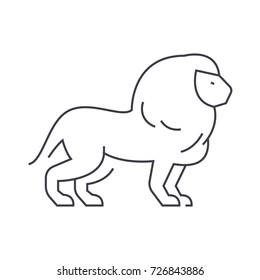 lion vector line icon, sign, illustration on background, editable strokes