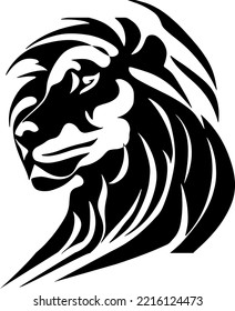 lion vector logo, abstract line art 