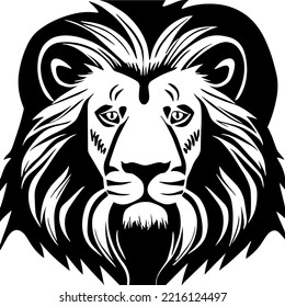 lion vector logo, abstract line art 