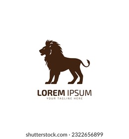 lion vector logo design silhouette isolated on white background. by saimart designer.vector illustration.