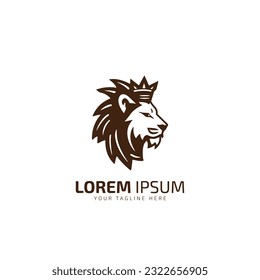 lion vector logo design silhouette isolated on white background.