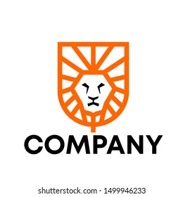 Lion vector logo design template icon animal mascot wildlife