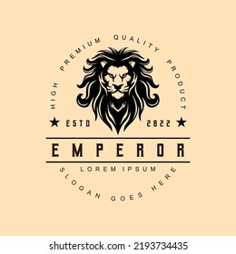 Lion Vector Logo Design in vintage style Logo Template