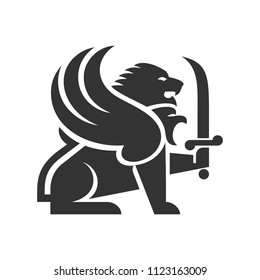 Lion vector logo. Eagle icon.