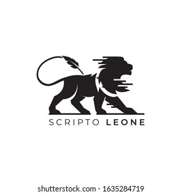 Lion vector logo. Lion emblem. Lion icon (sign, symbol, illustration). Lion head badge