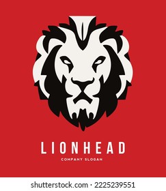 logotipo vectorial de león, dibujo retro de emblema de una cabeza de león
