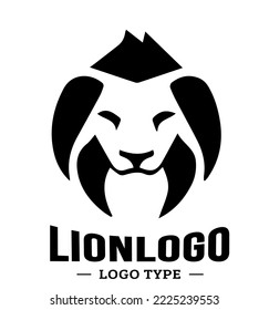 lion vector logo, emblem retro drawing of a lion head