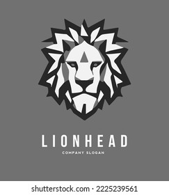 lion vector logo, emblem retro drawing of a lion head