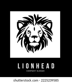 lion vector logo, emblem retro drawing of a lion head