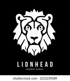 logotipo vectorial de león, dibujo retro de emblema de una cabeza de león
