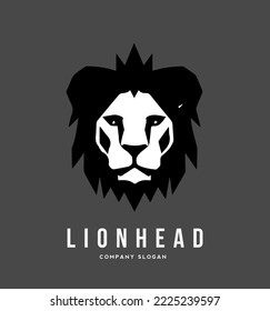 lion vector logo, emblem retro drawing of a lion head