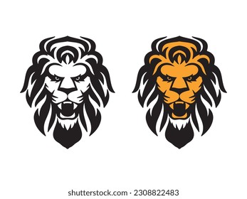 Lion vector logo illustration | emblem design on white background |