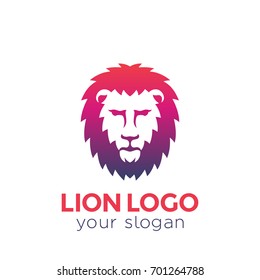 lion vector logo on white