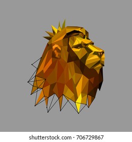 Lion vector logo polygons