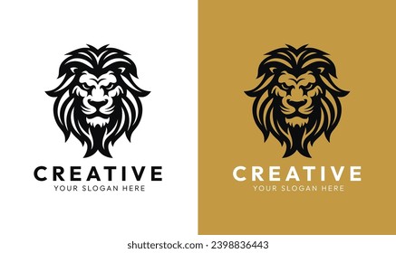 Lion Vector Logo, Lion Silhouette, Lion face illustration, business logo