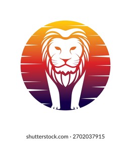 Projeto de modelo de logotipo de vetor de leão