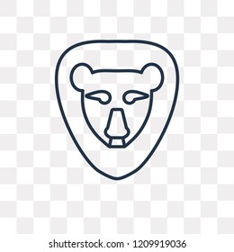 Lion vector outline icon isolated on transparent background, high quality linear Lion transparency concept can be used web and mobile