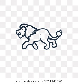 Lion vector outline icon isolated on transparent background, high quality linear Lion transparency concept can be used web and mobile