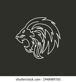lion vector outline logo design