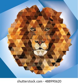 Lion vector polygon Geometric. EPS 10.