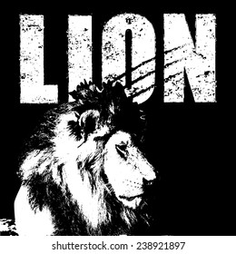 lion vector, rubber stamp
