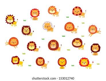 lion vector set