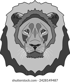 LION VECTOR SHADES GRAY CAN USE FOR LOGO OR DESIGN