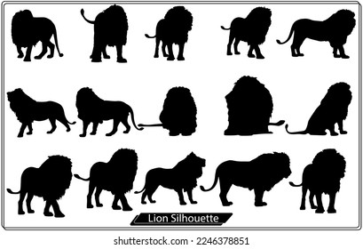 Lion vector Silhouette Bundle Set