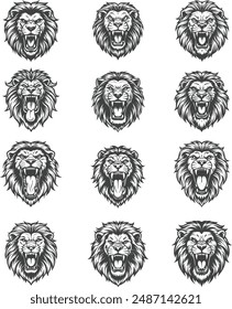 Lion Vector Silhouette, Lion Vector Logo concept, Free Vector