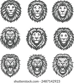 Silueta de Vector de león, concepto de logotipo de Vector de león, Vector gratis