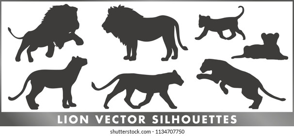 Lion vector silhouettes