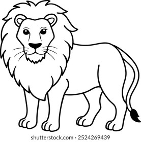 Lion vector style illustration on white background