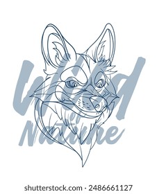 lion vector with text wild of nature in transparent background