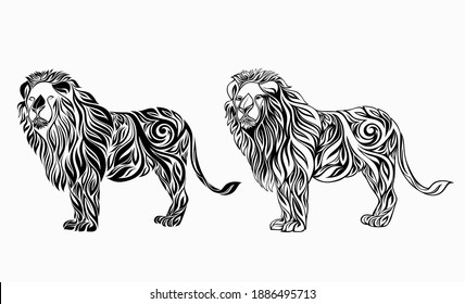 lion in a vegetable ornament.
