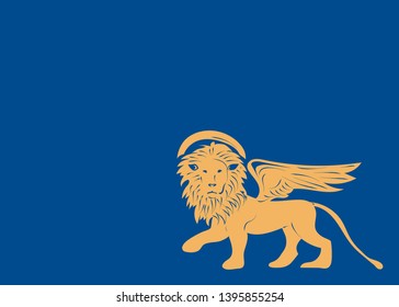 The Lion of Venice isolated. Winged Lion of Saint Mark as a symbol of Venice vector illustration.