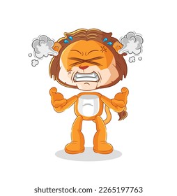the lion very angry mascot. cartoon vector