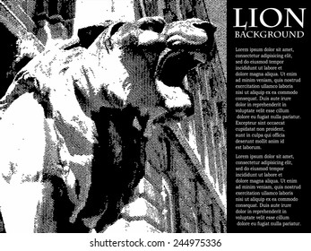 lion vintage illustration. Ancient engraving