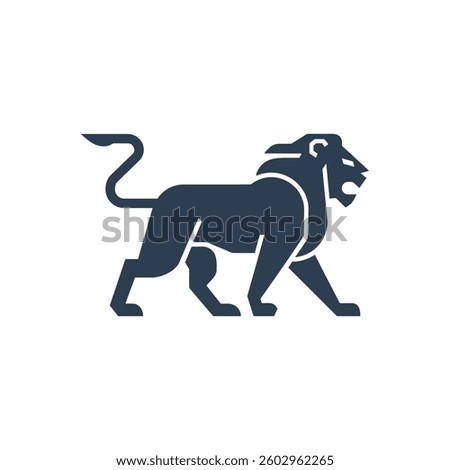 Lion Walking Icon On White Background