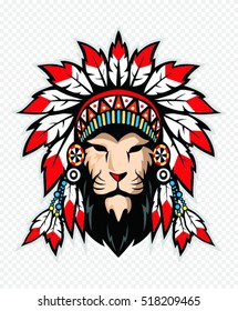  Lion with War Bonnet. 