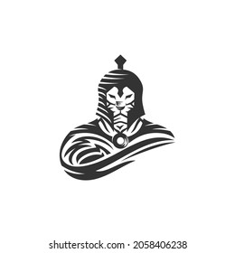 Lion Warrior Spartan Template Illustration Emblem Mascot Isolated