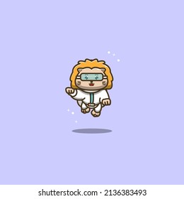 lion wearing modern astronaut costume