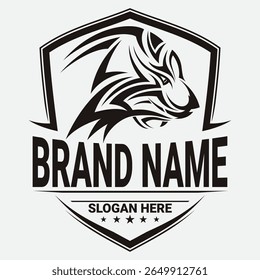A lion wearing a tie logo symbolizes strength, leadership, and professionalism with a bold character.
