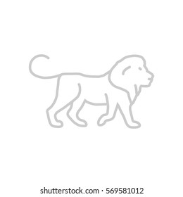 Lion web line icon.