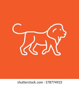 Lion web line icon.