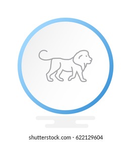 Lion web line icon.