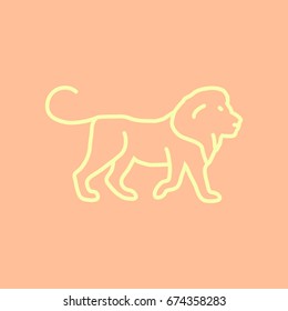 Lion web line icon.