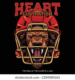 The lion who became the mascot of American football, and wore the helmet of an American football player.
