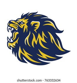 Lion Wild Angry Logo Esport Sports Mascot Vector