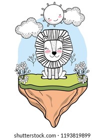 Lion wild animal cartoon